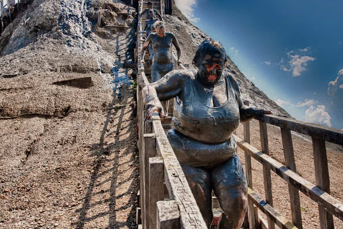 Volcanic mud bath