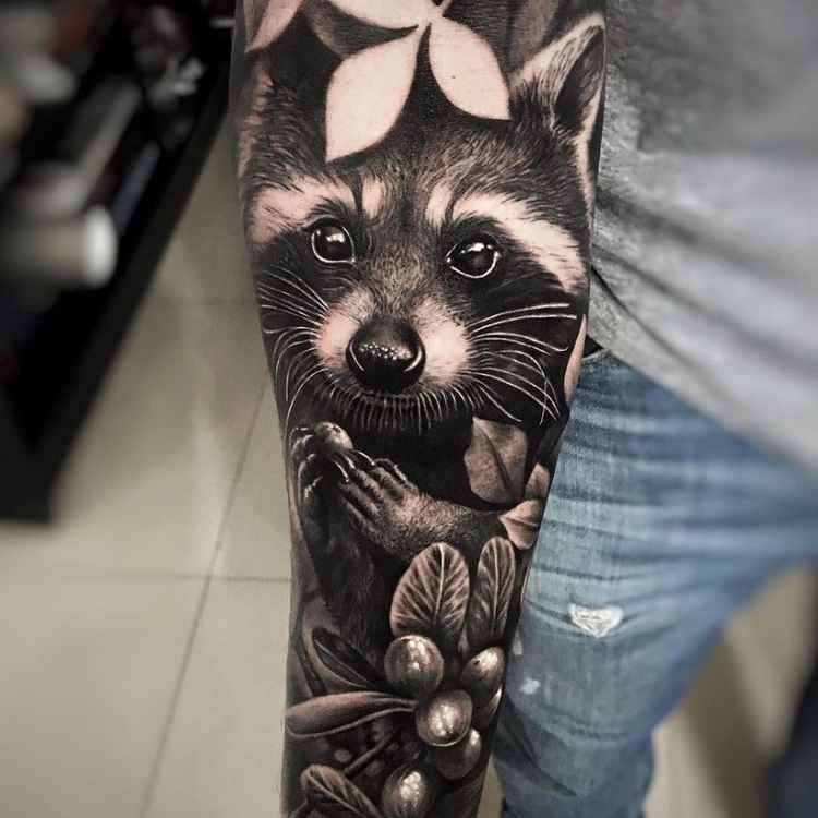 Raccoon tattoo 