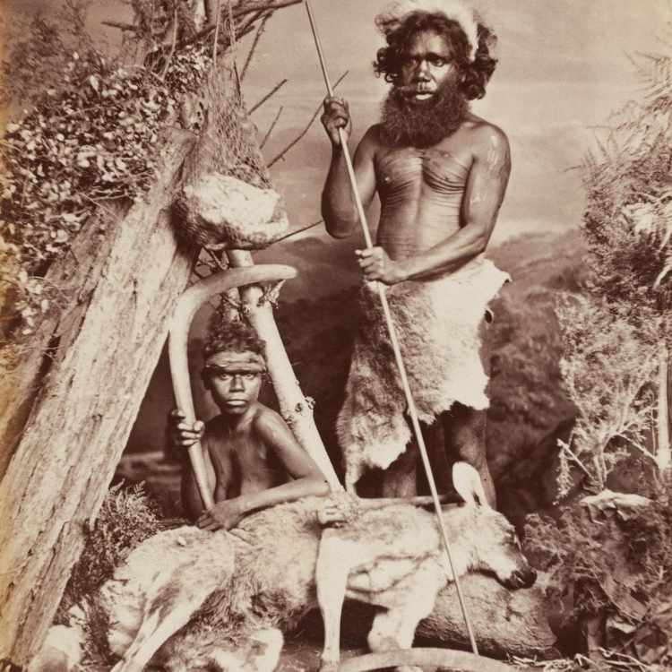 aborigines and kangaroo