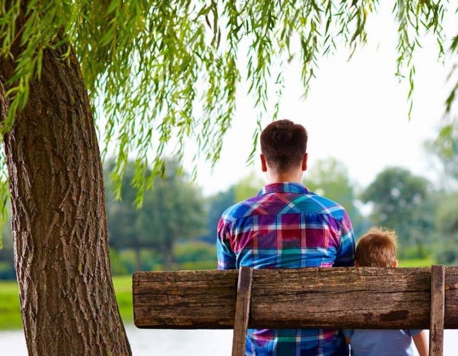 sitting under willow tree