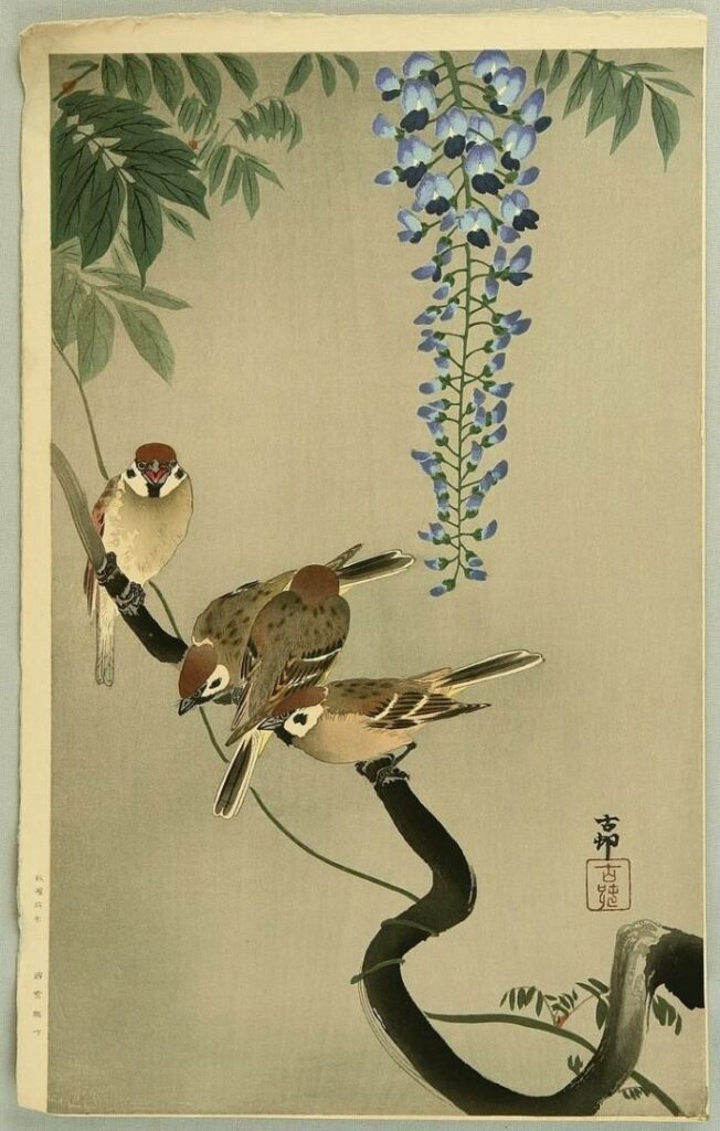sparrows in japanese art
