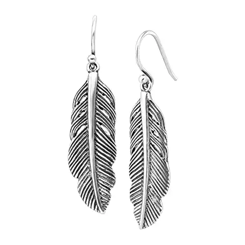 Silpada 'Etched Feather' Drop Earrings in Sterling Silver
