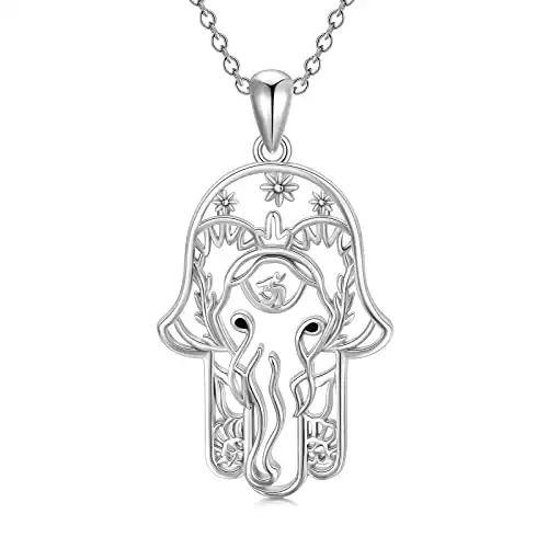 Hamsa Neckace - 925 Sterling Silver