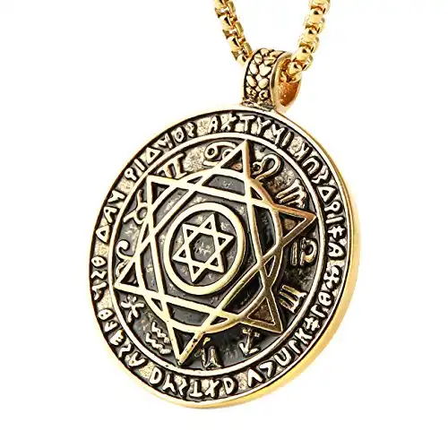 SIGIL Talisman Seal Solomon Six-Pointed Star 12 Constellation Pendant