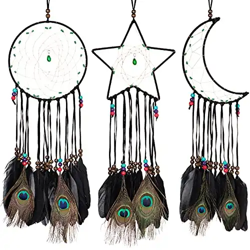 3 Pieces Halloween Dream Catcher Moon Sun Star Design Handmade Traditional Design
