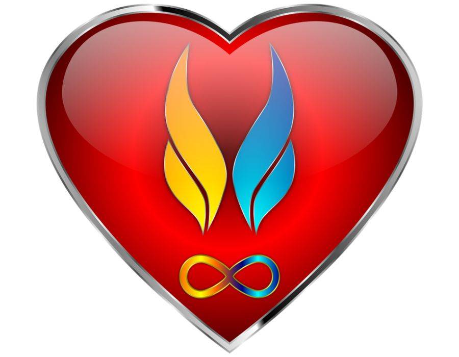 Twin Flame Symbol in red