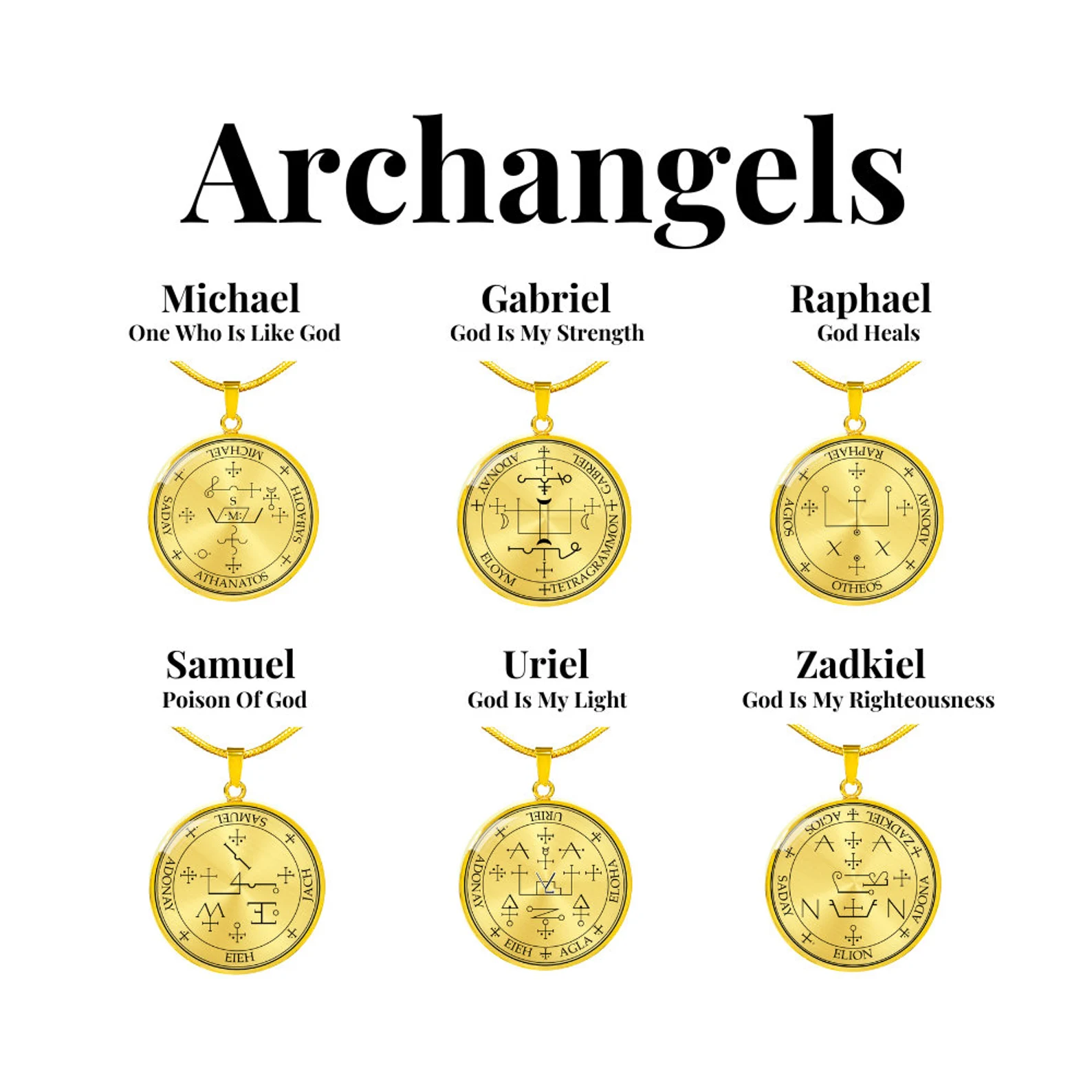 Seven Archangels Sigil Talisman, Seal Pendant