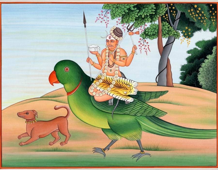 Parakeet as vehicle for gods in Hinduism