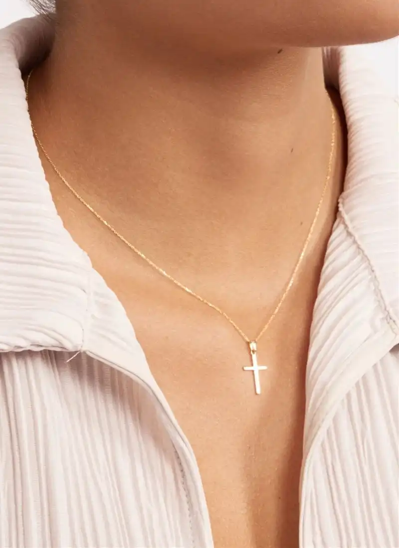 Classic Crucifix Cross Necklace in 14k Gold