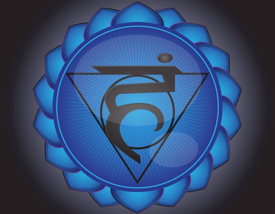 Symbol of the blue chakra (the throat chakra: Vishuddha)