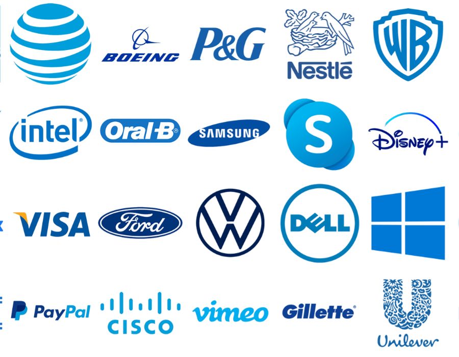 Blue brands logos