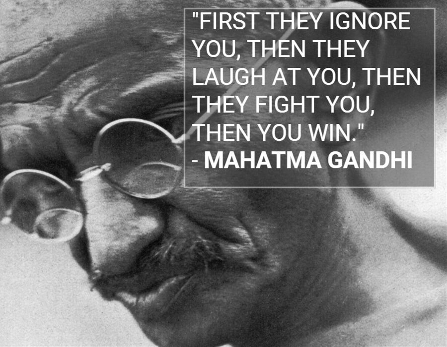 Mahatma Gandhi determination
