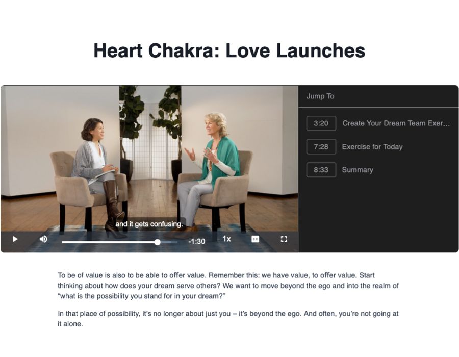 screen shot heart chakra Unlock Your Energy Centers: A Course Review of Mindvalley's Chakra Healing Course by Anodea Judith