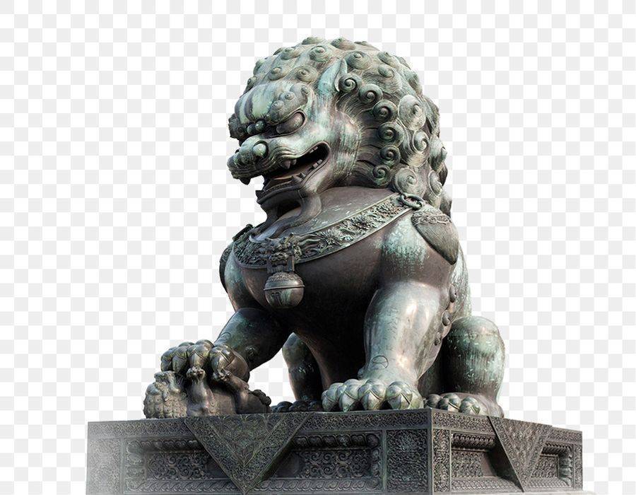 Stone komainu guardian statue at a Japanese shrine entrance, showing fierce protective expression