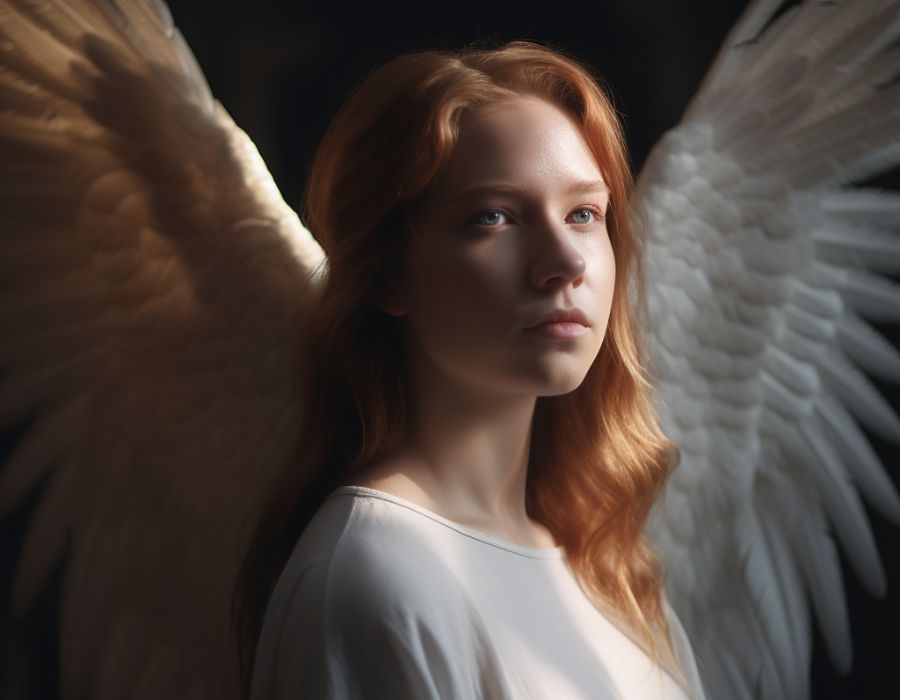 female angel with wings