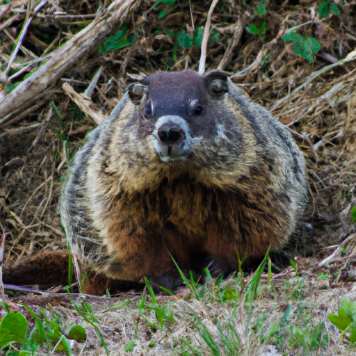 Groundhog in nature