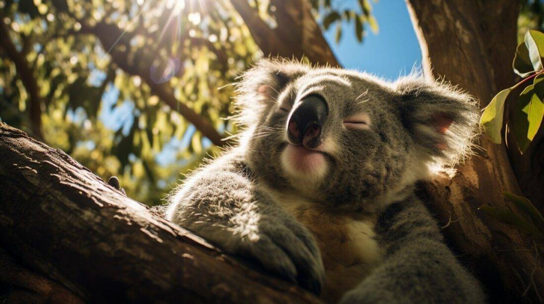 koala relaxing in a tree