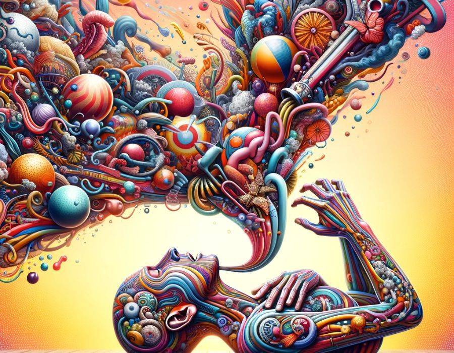 Spiritual symbolism of hiccups represented by ethereal energy flow