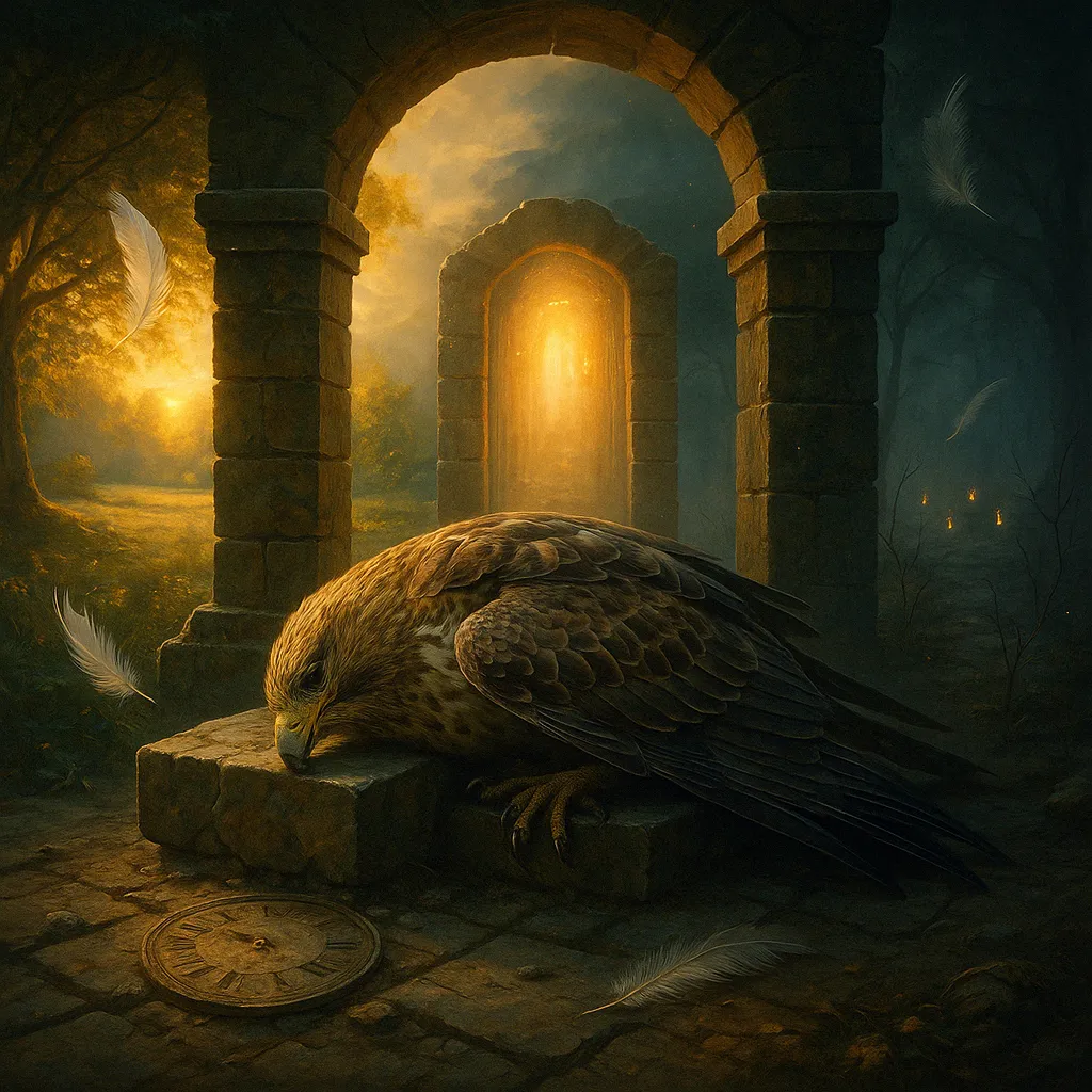 dead hawk stands as a threshold guardian, marking a necessary ending in your life