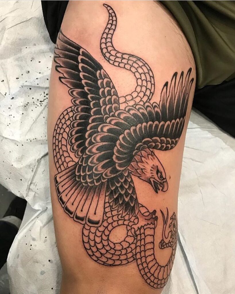 Eagle and Serpent tattoo